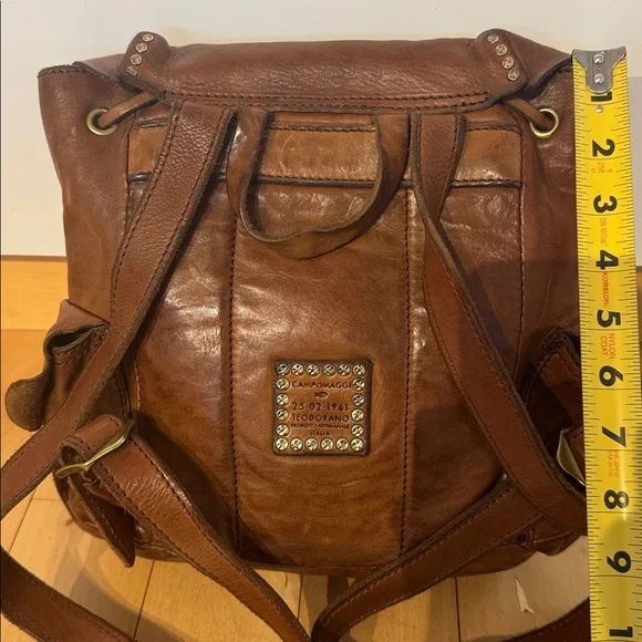 Brown/ tan Leather backpack - Picture 4 of 5